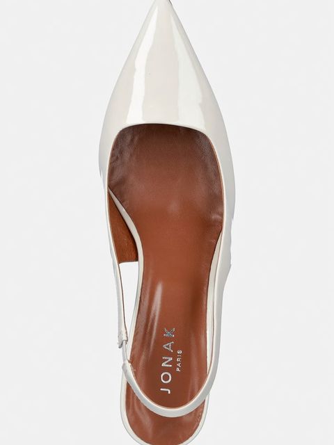 Jonak szpilki skórzane DIAMANTINE VERNIS PLISSE Perle