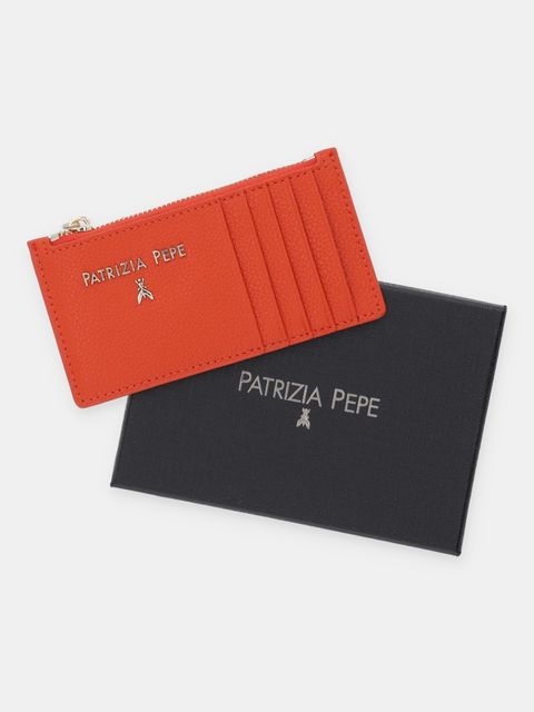 Patrizia Pepe portfel skórzany damski kolor pomarańczowy CQ9105 L001