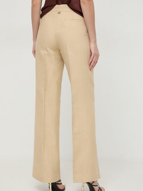 Twinset spodnie z domieszką lnu