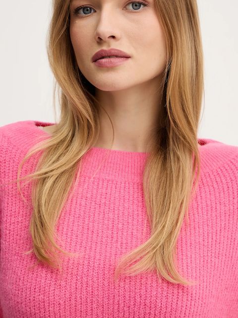 Morgan sweter z domieszką wełny MREINE damski kolor różowy MREINE