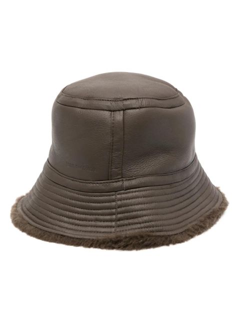 Yves Salomon leather bucket hat - Brown - zdjęcie produktu nr 1