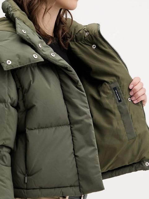 Tommy Jeans kurtka puchowa kolor zielony zimowa oversize DW0DW21624