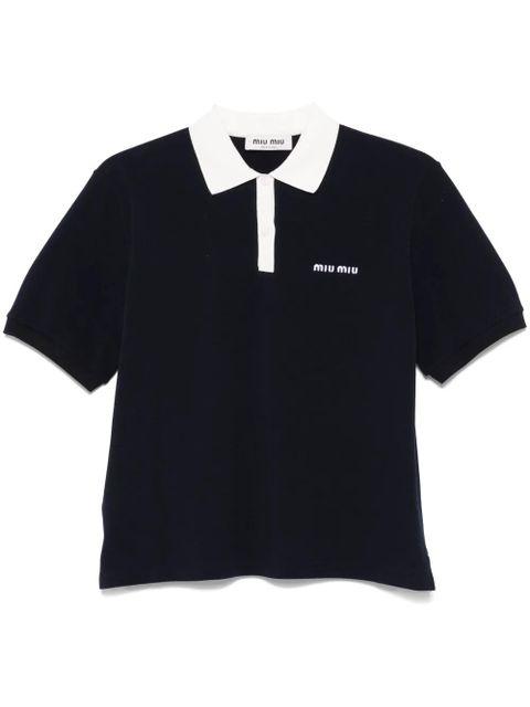Miu Miu cotton polo shirt - Blue