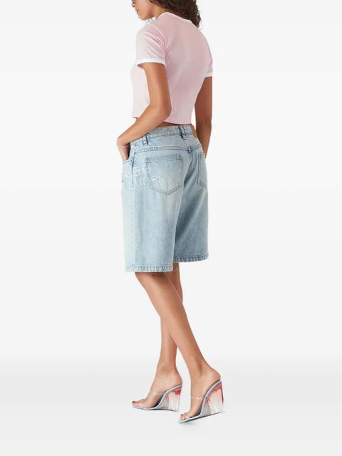 Casablanca graphic short-sleeve cropped T-shirt - Pink