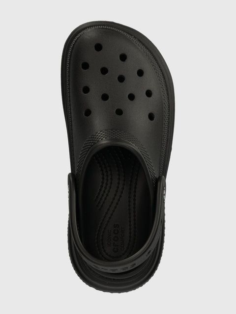 Crocs klapki Stomp Clog damskie kolor czarny na platformie 209347.001