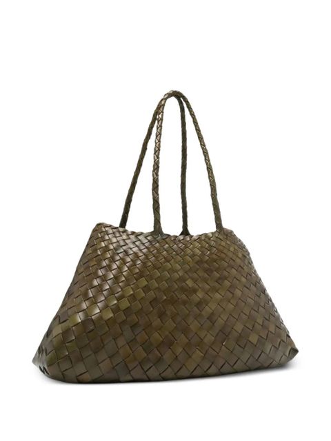 DRAGON DIFFUSION large Santa Croce woven-design shoulder bag - Green