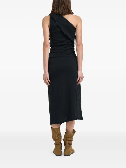 ISABEL MARANT Juliane ruffled one-shoulder midi dress - Neutrals