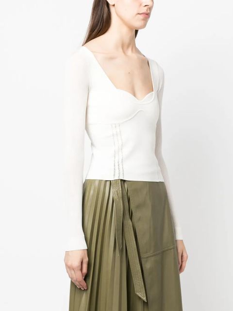 Simkhai sweetheart-neck fine-knit top - White