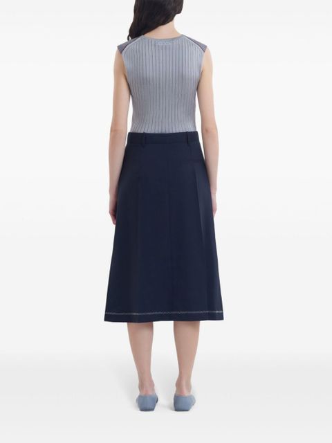 Marni decorative-stitching skirt - Blue