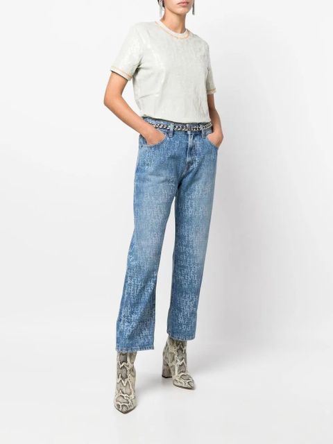 Diesel contrast-trim T-shirt - Green - zdjęcie produktu nr 2