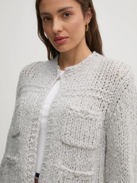 OUI kardigan z domieszką wełny kolor szary 90614