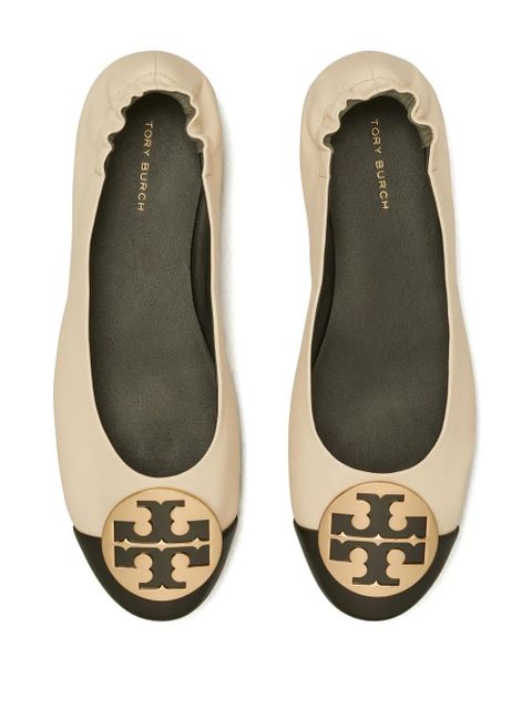 Tory Burch Claire cap-toe ballerina shoes - Neutrals