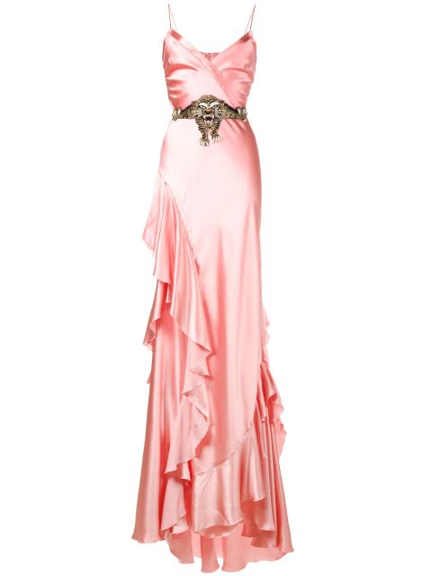Gucci ruffle slip gown - Pink