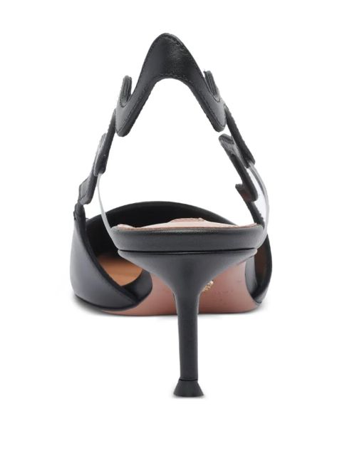 Aquazzura wave-detail slingback pumps - Black - zdjęcie produktu nr 2