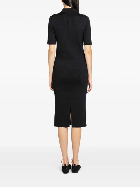 Jil Sander wool midi polo dress - Black