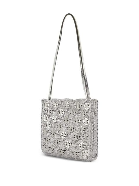 Rabanne scalloped-edge metal-detail shoulder bag - Silver