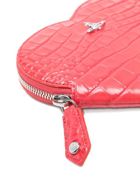 Vivienne Westwood heart-shape croc-effect crossbody bag - Red
