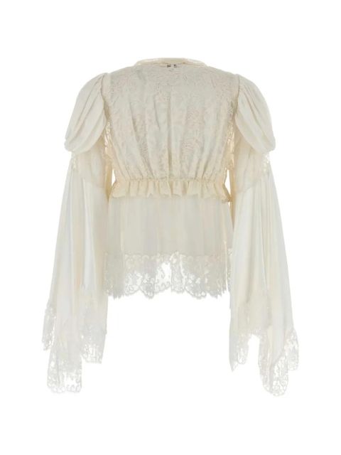 Chloé floral-lace satin blouse - White - zdjęcie produktu nr 2