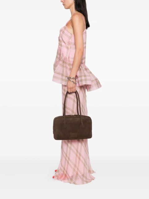 Marge Sherwood calf-suede top handle tote bag - Brown