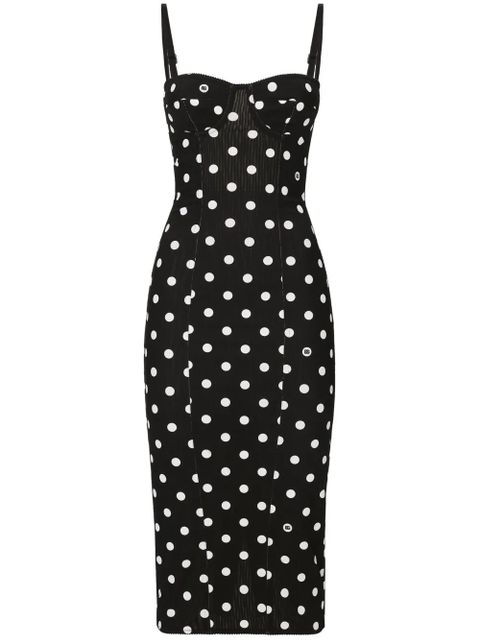 Dolce & Gabbana polka-dot corset midi dress - Black - zdjęcie produktu nr 1