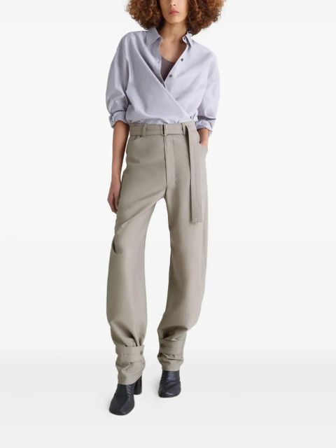 LEMAIRE belted button-tab trousers - Neutrals - zdjęcie produktu nr 2