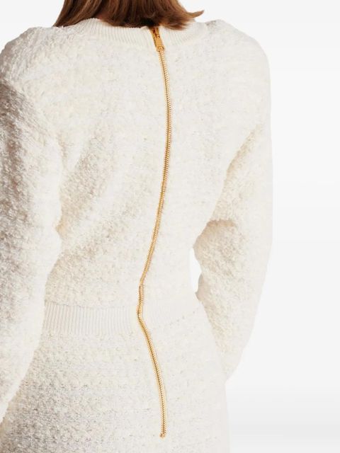 Balmain button-embellished tweed mini dress - White - zdjęcie produktu nr 2