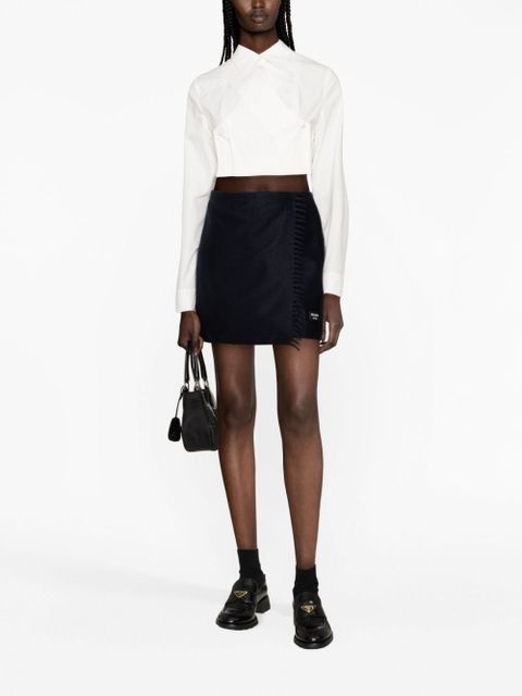 Prada scarf-style cashmere miniskirt - Blue - zdjęcie produktu nr 2