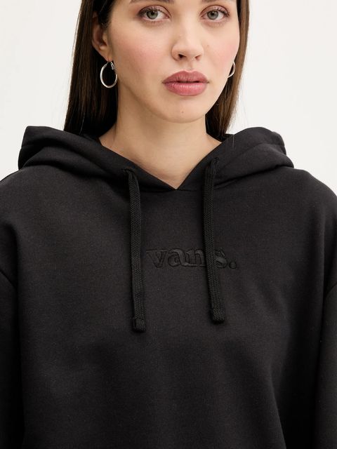 Vans bluza bawełniana damska kolor czarny z kapturem gładka VN000RAHBLK1