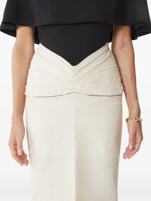 Lanvin ruched-detail midi skirt - Neutrals