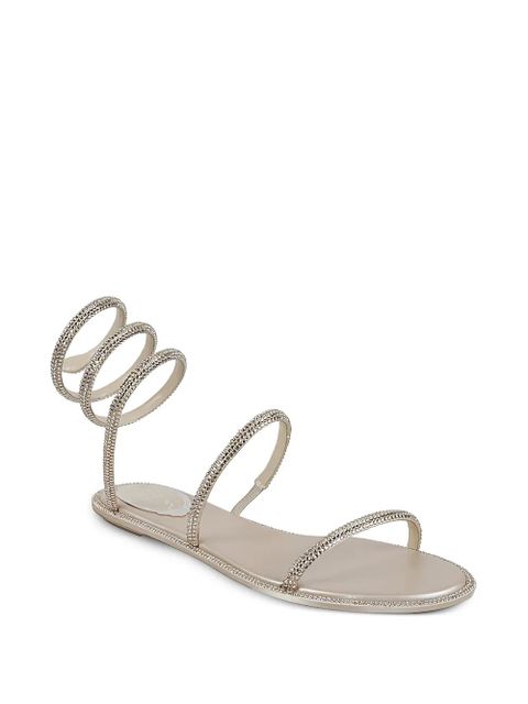 René Caovilla rhinestone-embellished sandals - Neutrals