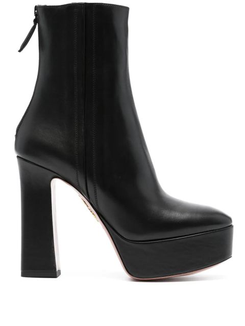 Aquazzura 130mm platform leather boots - Black - zdjęcie produktu nr 1