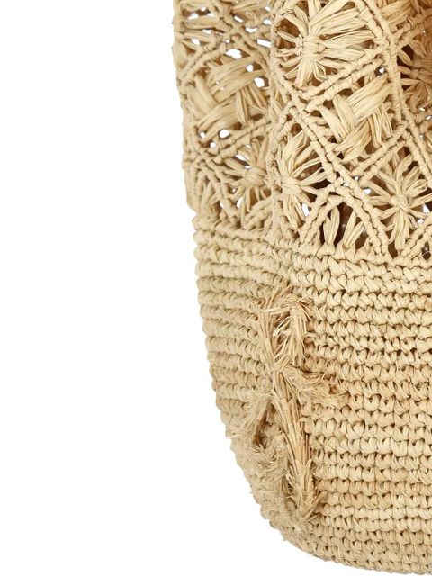 Ruslan Baginskiy fringed woven bucket bag - Neutrals