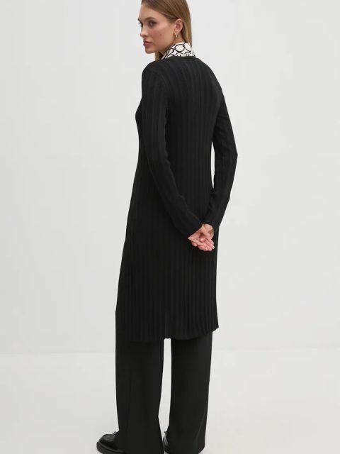 Sisley kardigan damski kolor czarny lekki 1WTHM6021