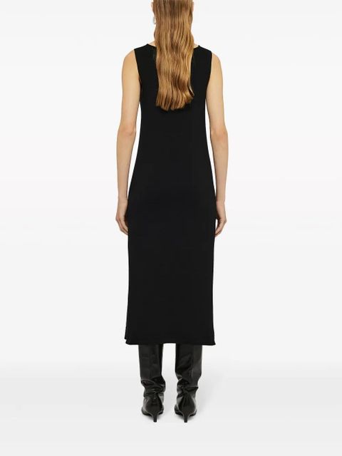 Jil Sander V-neck knitted midi dress - Black