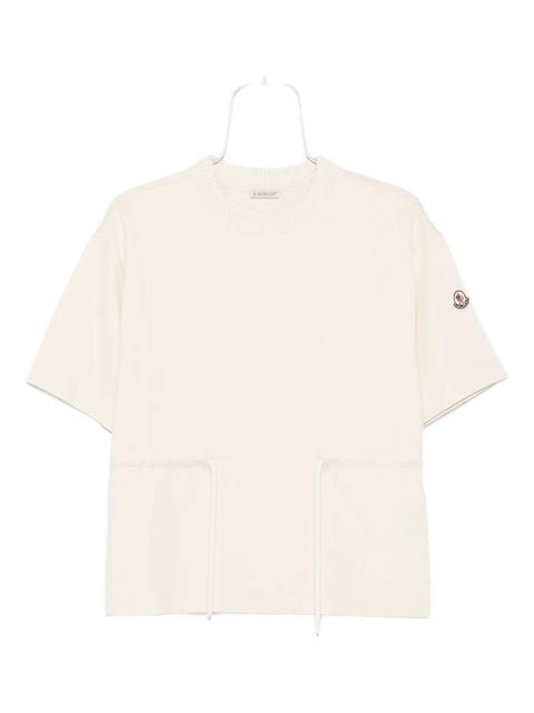 Moncler drawstring-waist cotton T-shirt - Neutrals