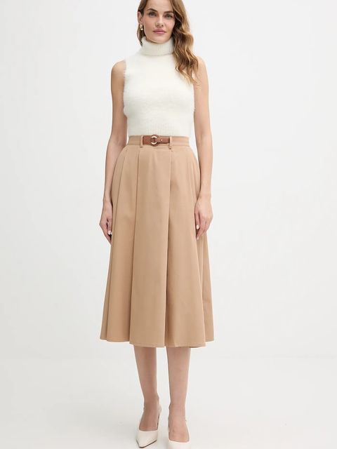 Guess kamizelka MEI damski kolor beżowy ciepły z golfem W5BR57 Z3BH0