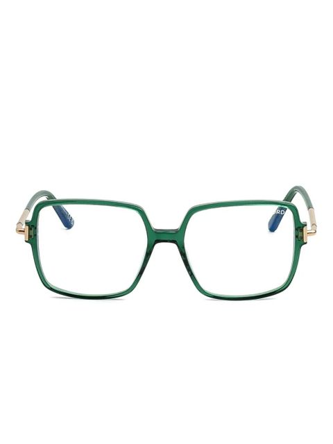 TOM FORD Eyewear square-frame glasses - Green - zdjęcie produktu nr 1