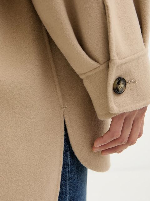 Weekend Max Mara kurtka koszulowa z dodatkiem wełny LASER