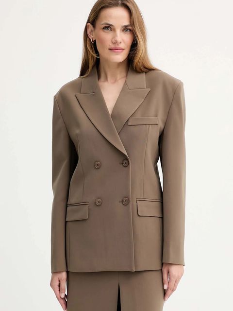 ISABELLE BLANCHE marynarka kolor zielony dwurzędowa gładka IS25FW-J049-T001 - zdjęcie produktu nr 1