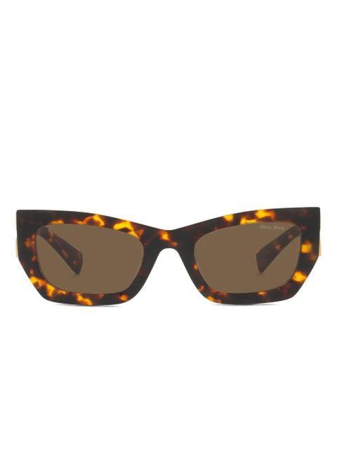 Miu Miu Eyewear angular tortoiseshell sunglasses - Brown - zdjęcie produktu nr 1
