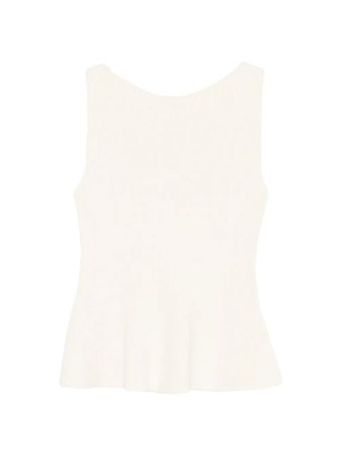 Róhe ribbed-knit peplum top - Neutrals - zdjęcie produktu nr 1