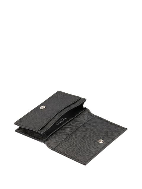 Prada triangle-logo leather cardholder - Black