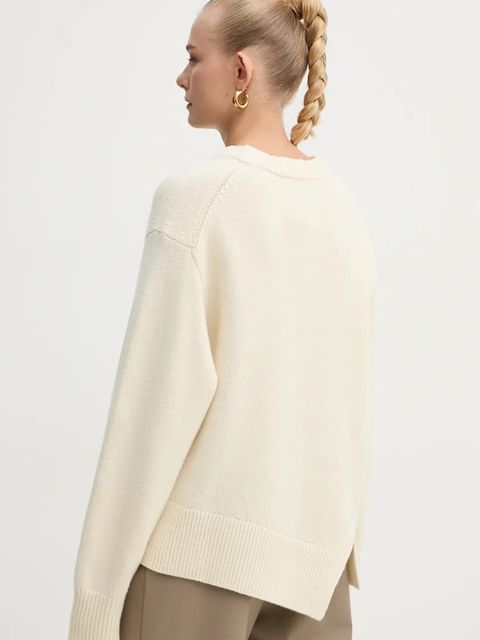 AERON sweter wełniany damski kolor beżowy PU278545