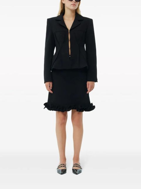 GANNI bonded crepe blazer - Black