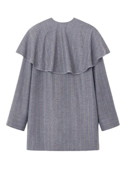 GANNI pinstripe ruffled dress - Grey - zdjęcie produktu nr 1