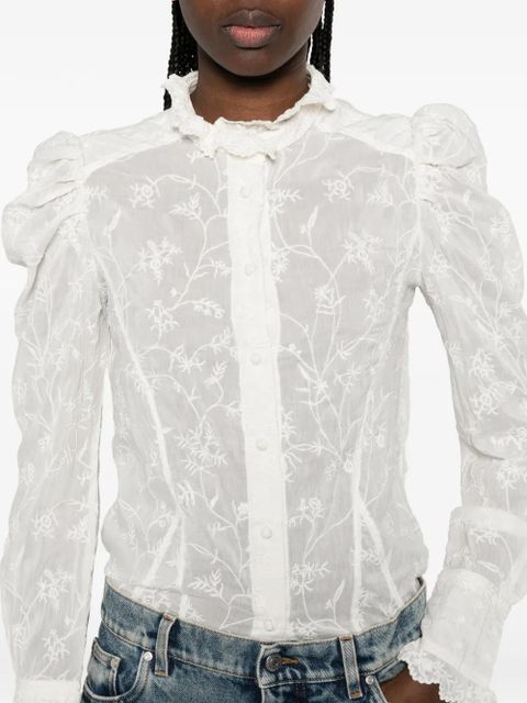 ISABEL MARANT ruffled-detail shirt - White