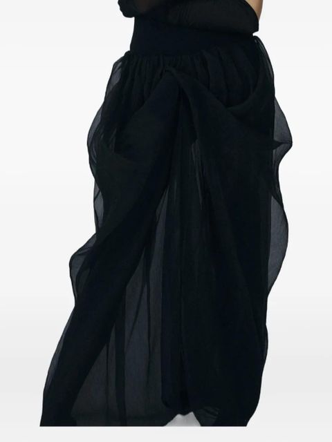 Magda Butrym draped ruffled long skirt - Black