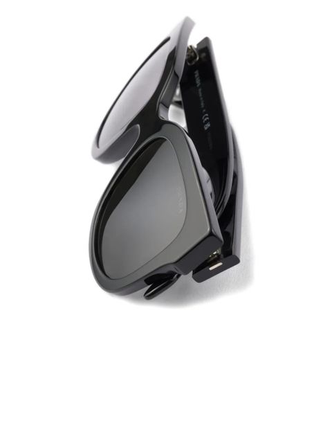 Prada Eyewear logo rectangle-frame sunglasses - Black