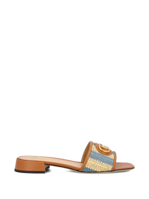 Valentino Garavani logo-embellished woven sandals - Neutrals - zdjęcie produktu nr 1