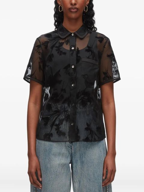 3.1 Phillip Lim embossed-floral short-sleeve shirt - Black